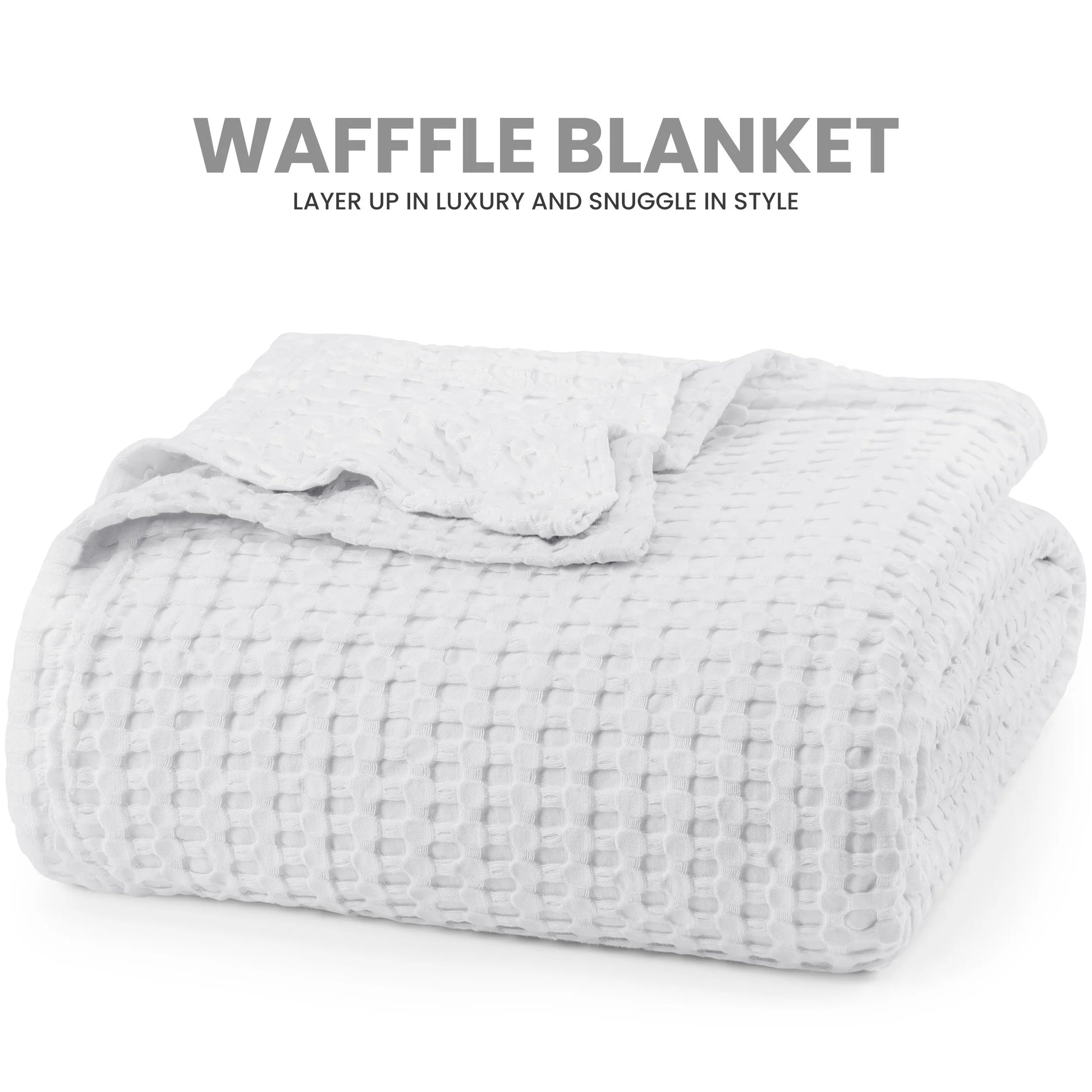 100 Percent Cotton Queen Size Blanket for Bed Breathable and Soft Waffle Weave for Summer and Spring - Happy Home Retreat