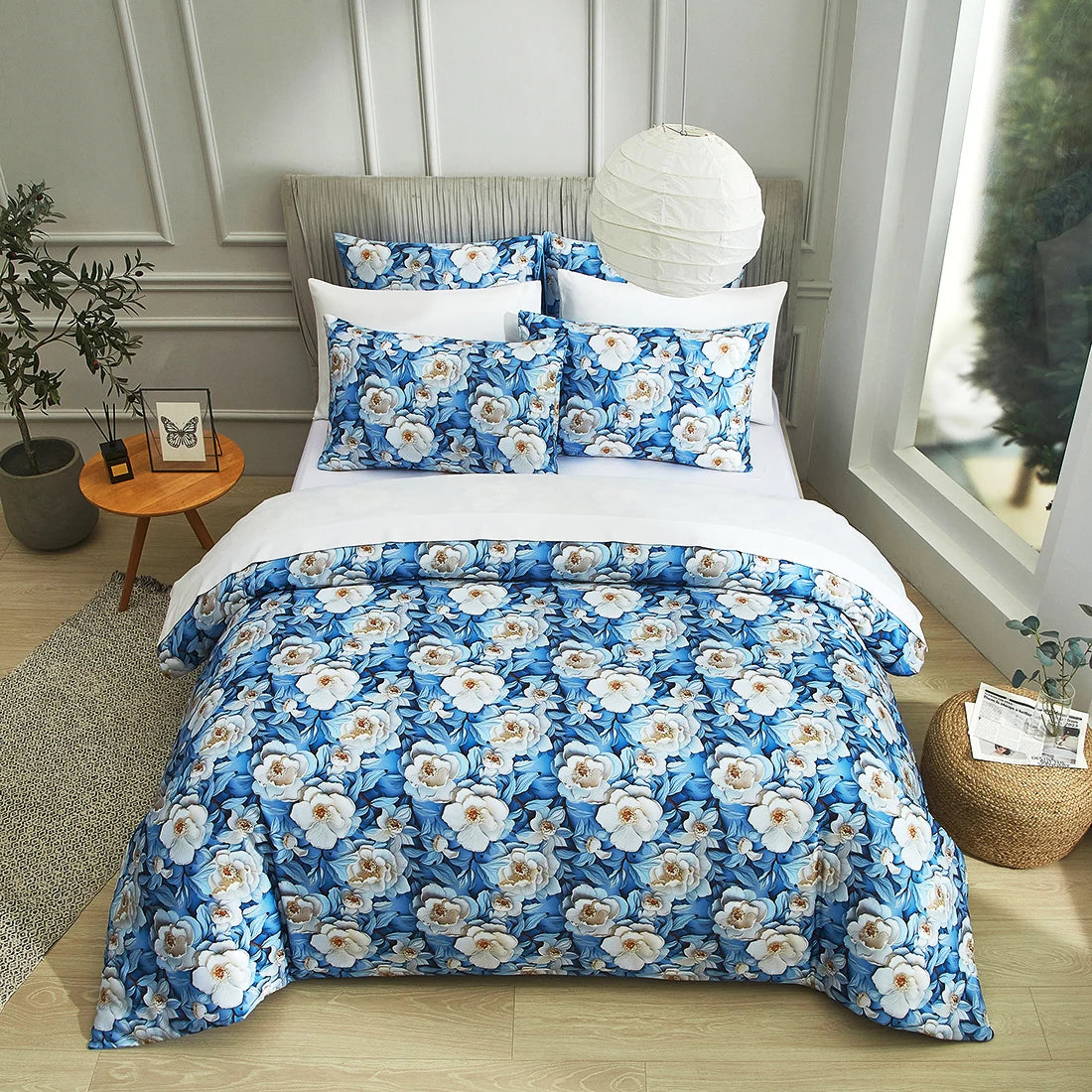 King Size Cotton Patchwork Quilt Set Duvet and Pillowcases, - Happy Home Retreat