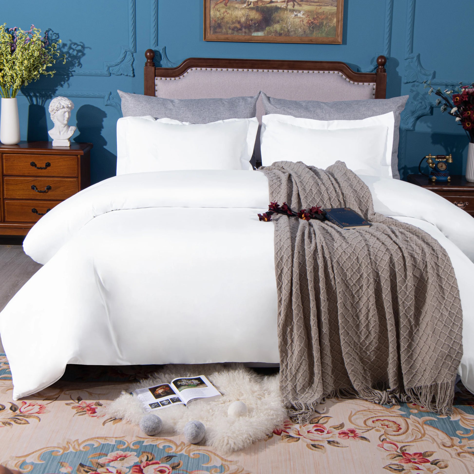 Ntbay 3-Piece Ultra Soft and Cozy Microfiber Duvet Cover Set (Not Include Comforter and pillow) - Happy Home Retreat