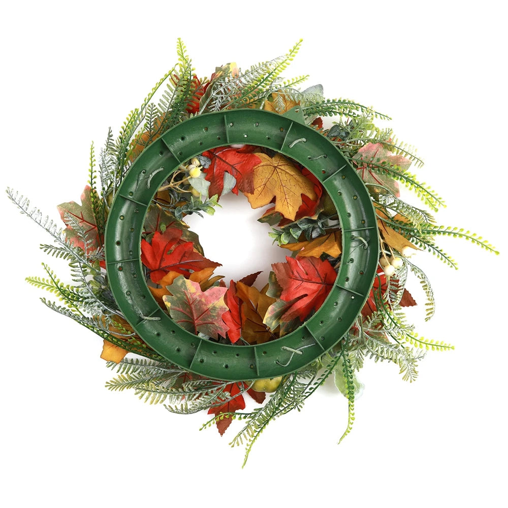 40cm Autumn Front Door Wreath Berry Pumpkin Maple Leaves - Happy Home Retreat
