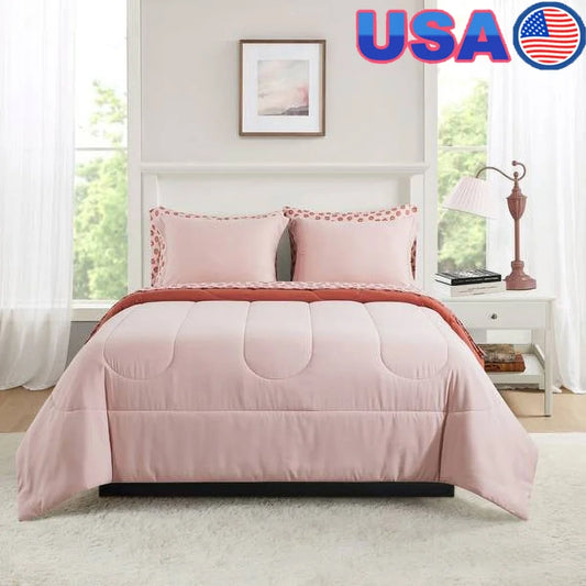 7 Piece Reversible Bed in a Bag Comforter Set with Hypoallergenic Soft Polyester Sheets for Kids Teens and Adults with Storage Bag - Happy Home Retreat