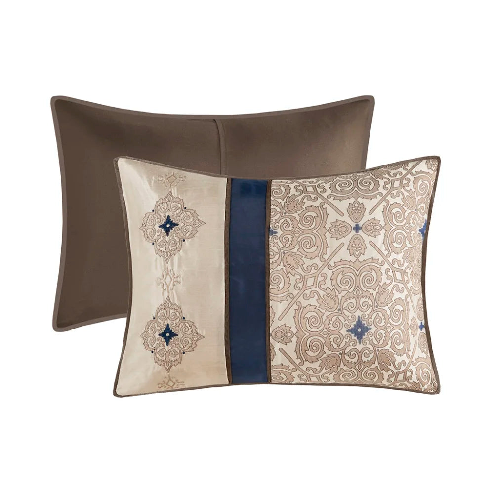 Cal King 7 Piece Jacquard Comforter Set with Throw Pillows - Happy Home Retreat