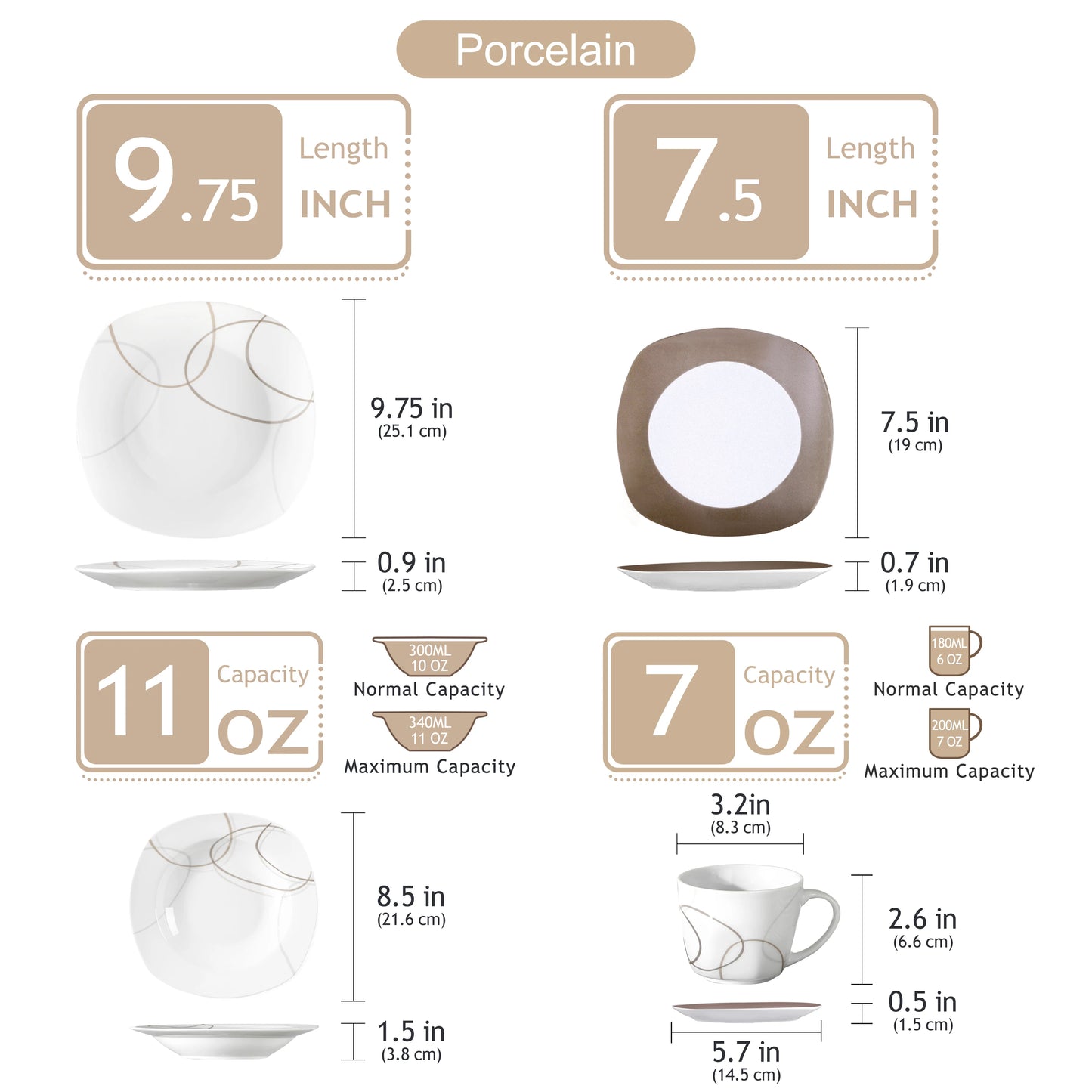 Veweet 30 Piece Dinner Plate Set With Dessert Plates - Happy Home Retreat
