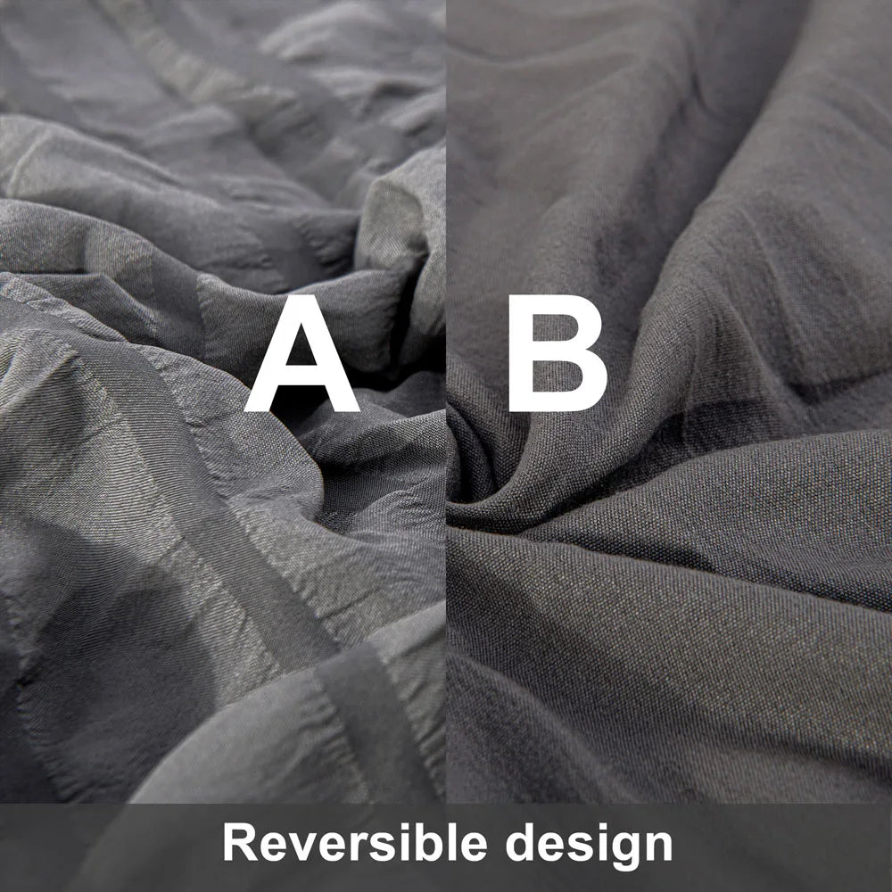 Ntbay 3/2-Piece Ultra Soft and Cozy Textured Seersucker Duvet Cover Set (Not Include Comforter and pillow) - Happy Home Retreat