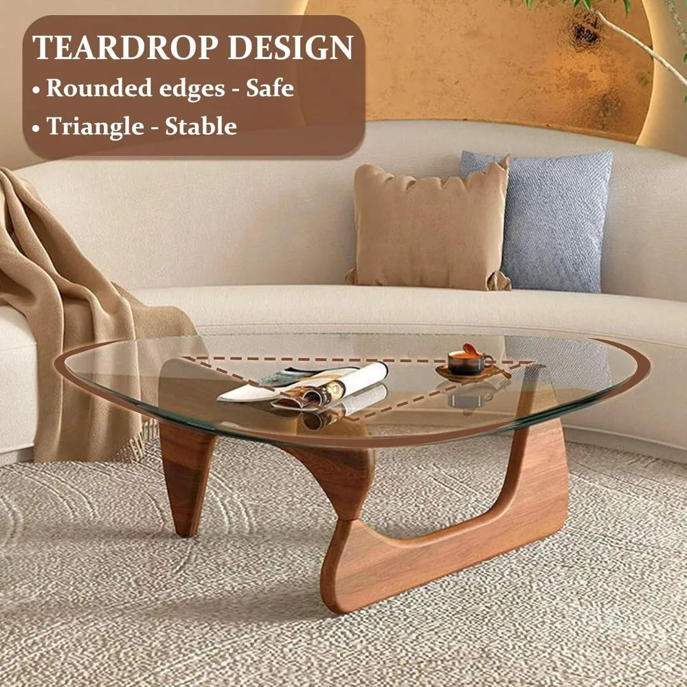 Triangle Glass Coffee Table - Happy Home Retreat