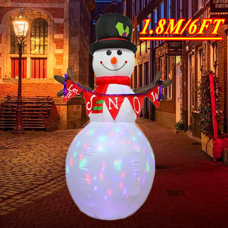 Backpack Santa Claus Inflatable With LED Light 1.8M Outdoor Christmas Decor - Happy Home Retreat