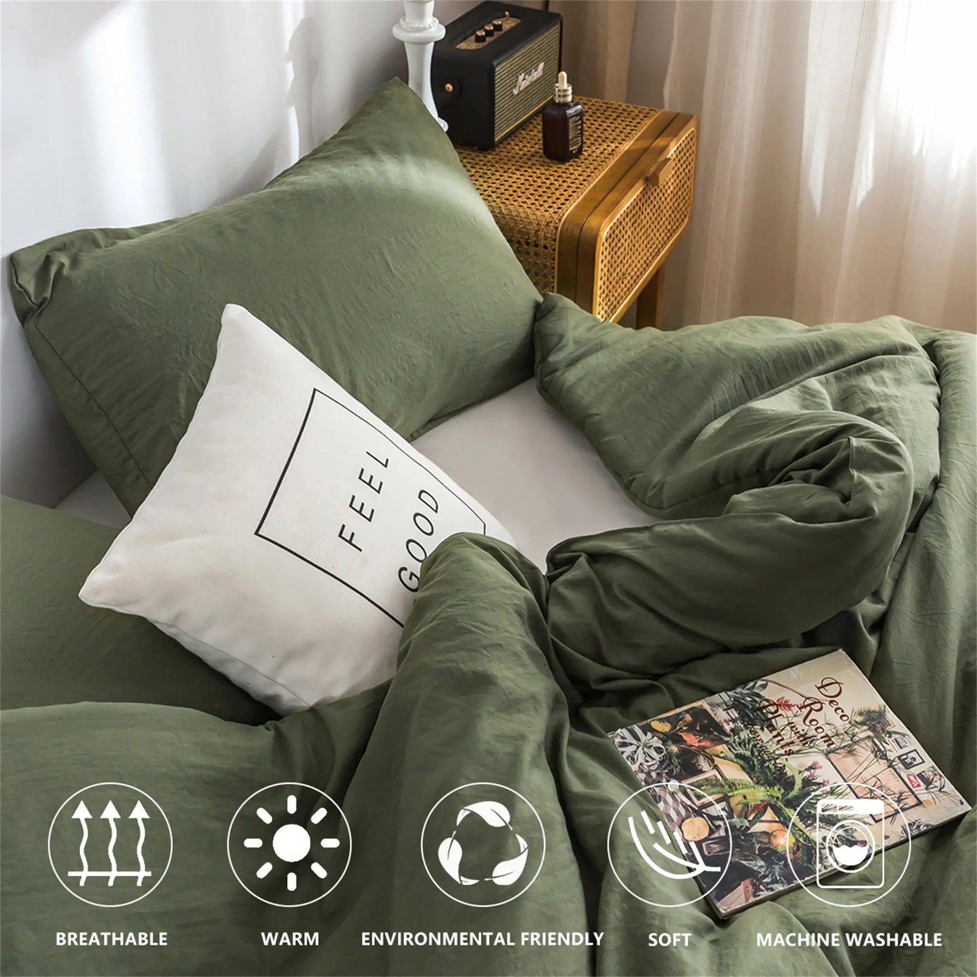 Soft Reversible Washable Bedding Comforter Sets ,Luxury Fluffy Microfiber Skin-friendly Comforter for All Season - Happy Home Retreat