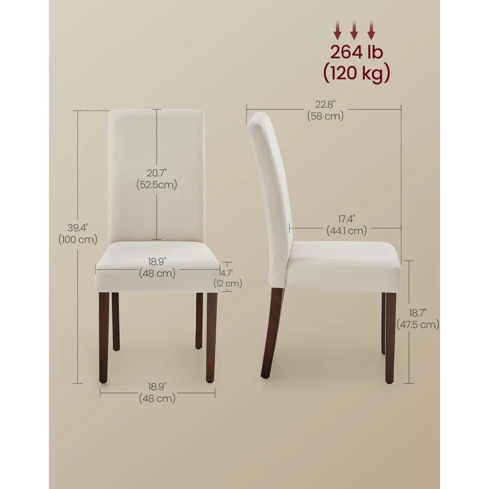 Dining Chairs Set of 4 Parsons Chairs Thick Seat Removable Fabric Cover High Back for Kitchen Bedroom 22.8 x 18.9 x 39.4 Inches - Happy Home Retreat
