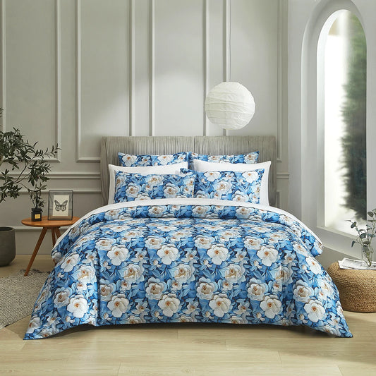 King Size Cotton Patchwork Quilt Set Duvet and Pillowcases, - Happy Home Retreat