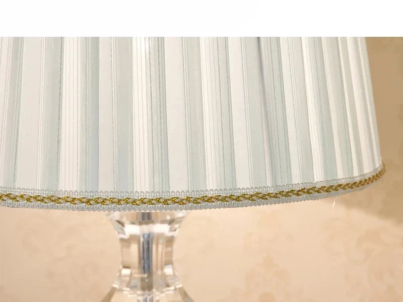Crystal Table Lamp Bedside Modern Luxury LED E27 Base For Bedroom Home - Happy Home Retreat