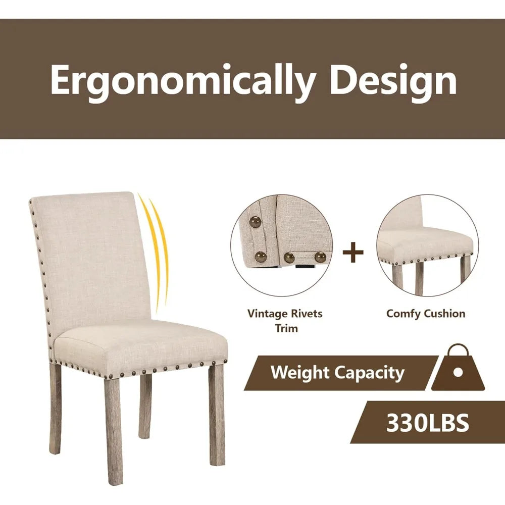 Rustic Farmhouse Dining Table Set for 6 with Chairs - Happy Home Retreat