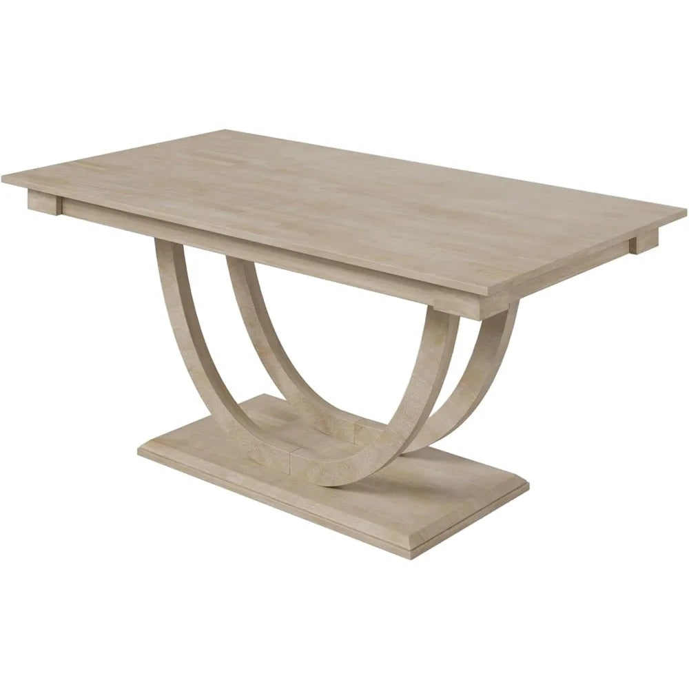 MKDK 6 Piece Dining Table Set With Bench And Chairs French Country Style - Happy Home Retreat