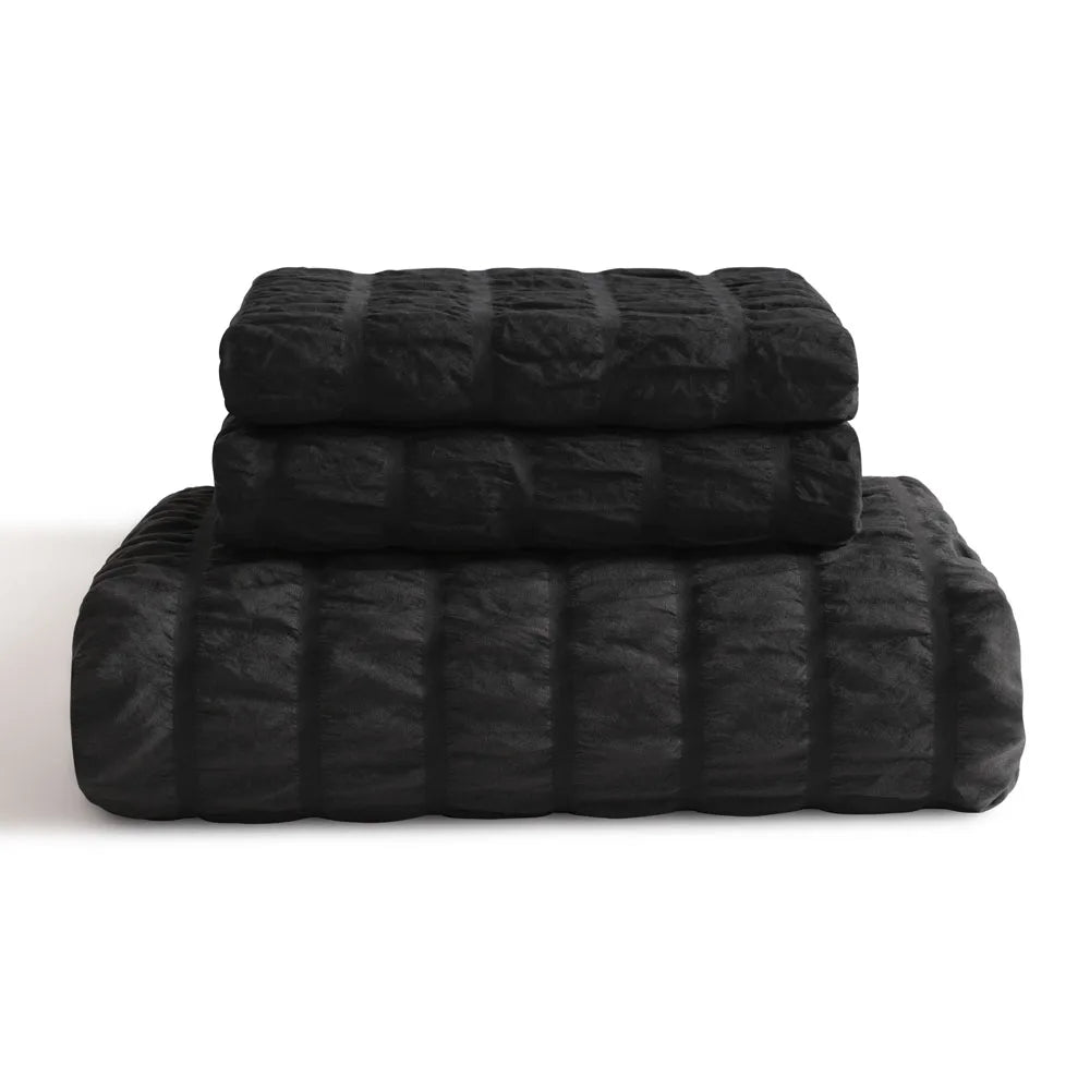 Ntbay 3/2-Piece Ultra Soft and Cozy Textured Seersucker Duvet Cover Set (Not Include Comforter and pillow) - Happy Home Retreat