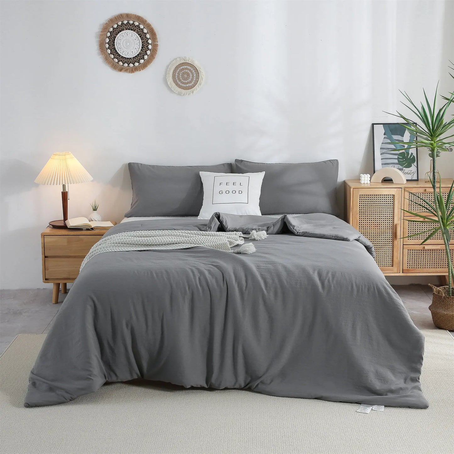Soft Reversible Washable Bedding Comforter Sets ,Luxury Fluffy Microfiber Skin-friendly Comforter for All Season - Happy Home Retreat