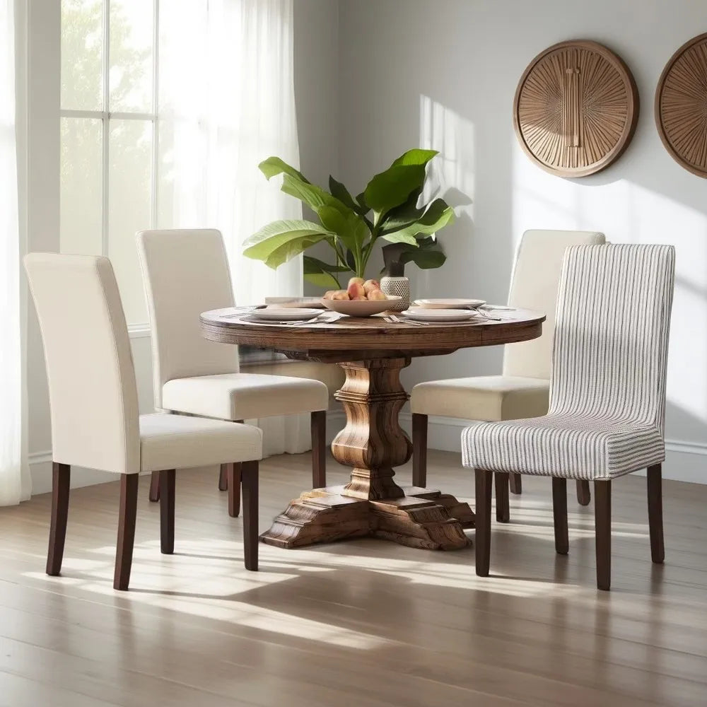 Dining Chairs Set of 4 Parsons Chairs Thick Seat Removable Fabric Cover High Back for Kitchen Bedroom 22.8 x 18.9 x 39.4 Inches - Happy Home Retreat