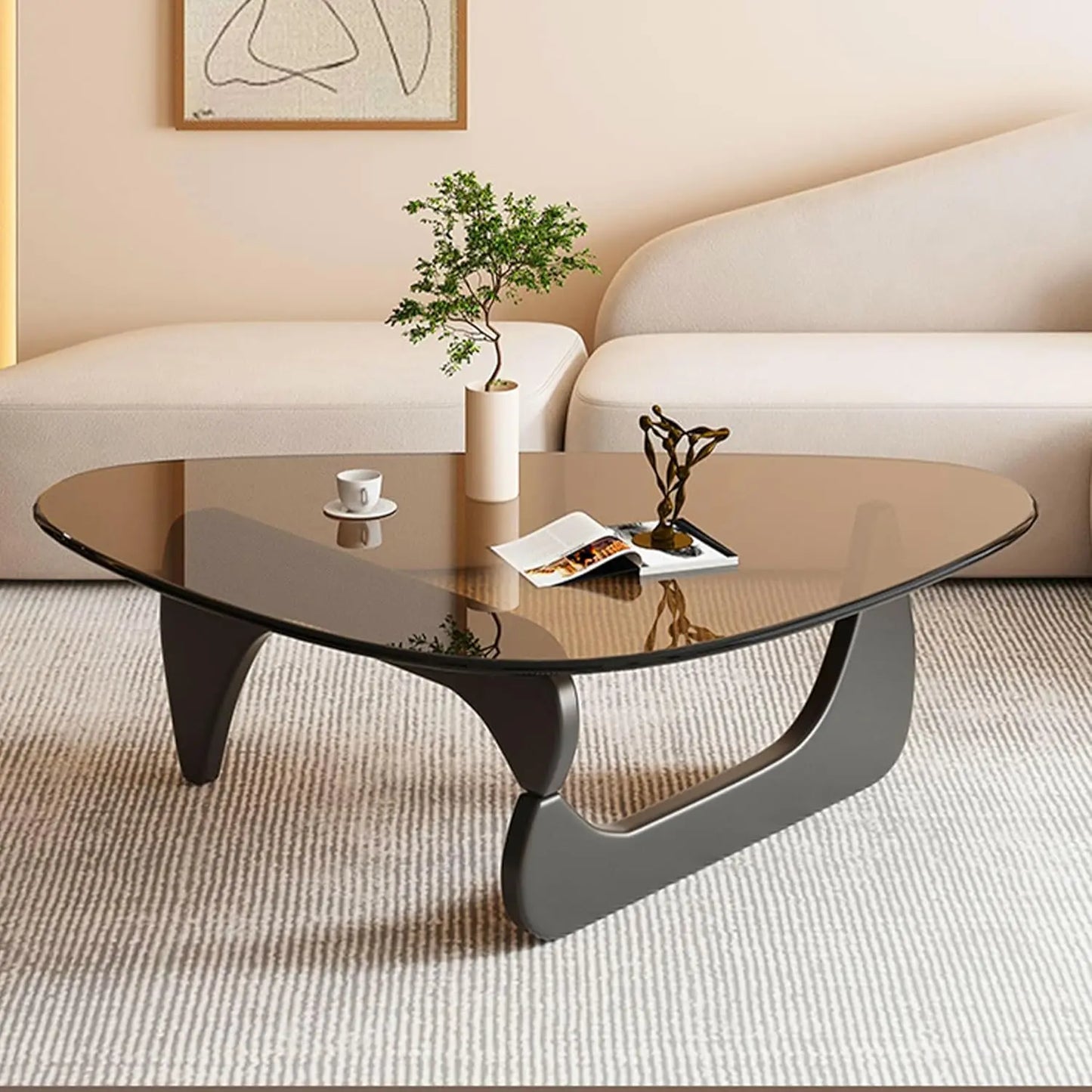 Triangle Glass Coffee Table - Happy Home Retreat