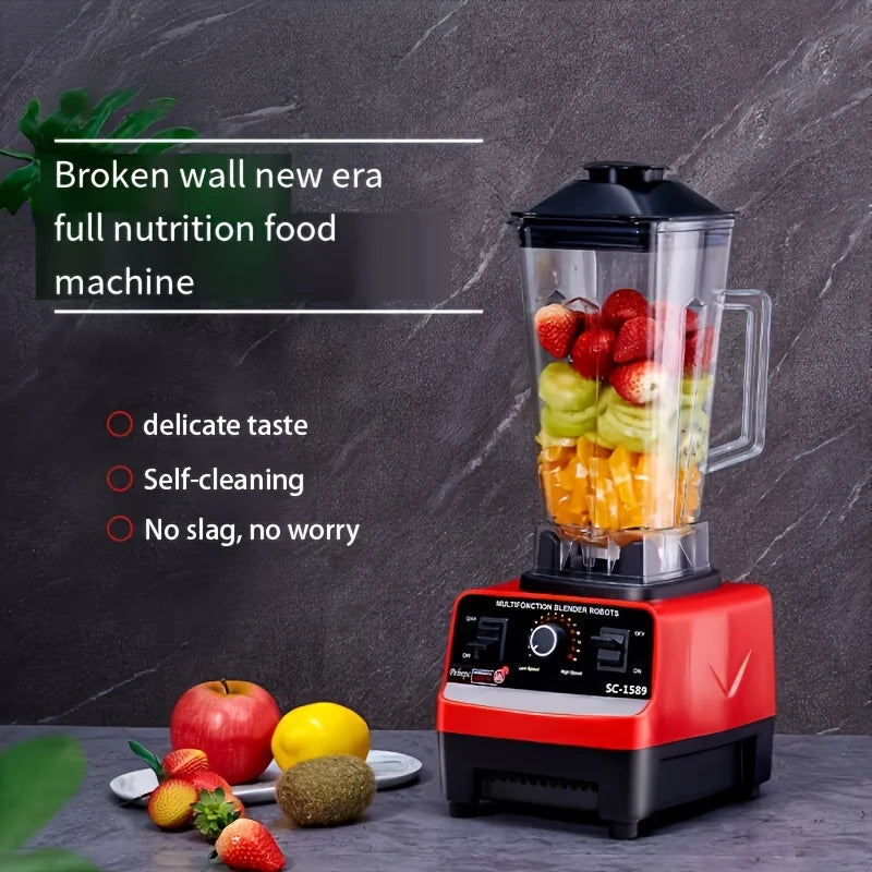 C010-Red RV Kitchen Blender with Wall Breaker, 110V-130V, PP Material, Multifunctional Food Processor, Ice Crusher, Grinder for - Happy Home Retreat