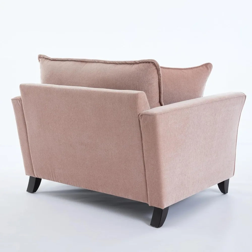 Pink Oversized Living Room Chair Chenille Upholstered - Happy Home Retreat