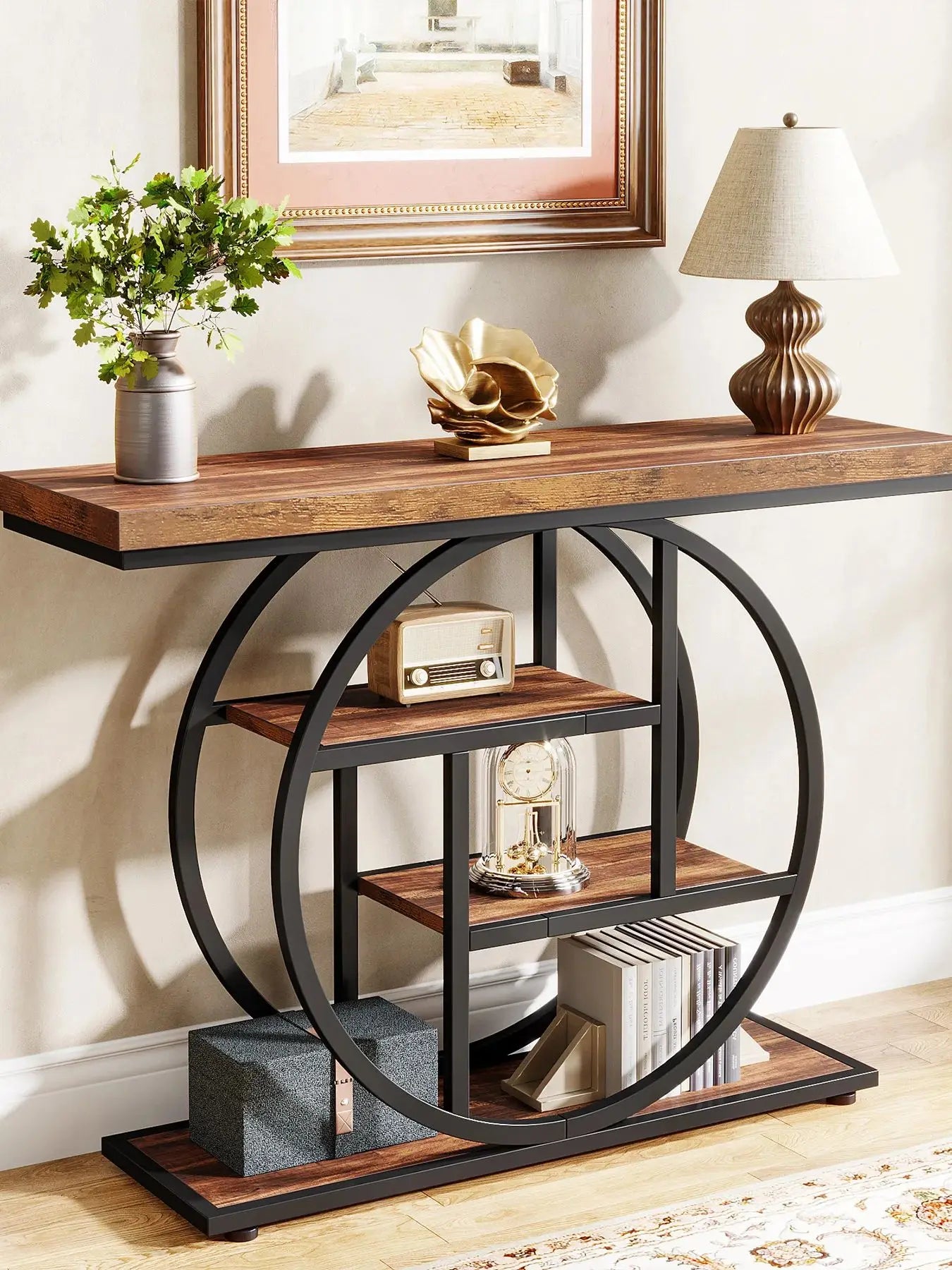 Tribesigns 4 Tier Console Table 41.3 Inch Industrial Hallway - Happy Home Retreat