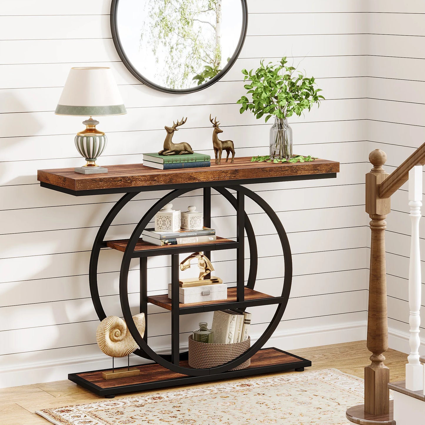 Tribesigns 4 Tier Console Table 41.3 Inch Industrial Hallway - Happy Home Retreat