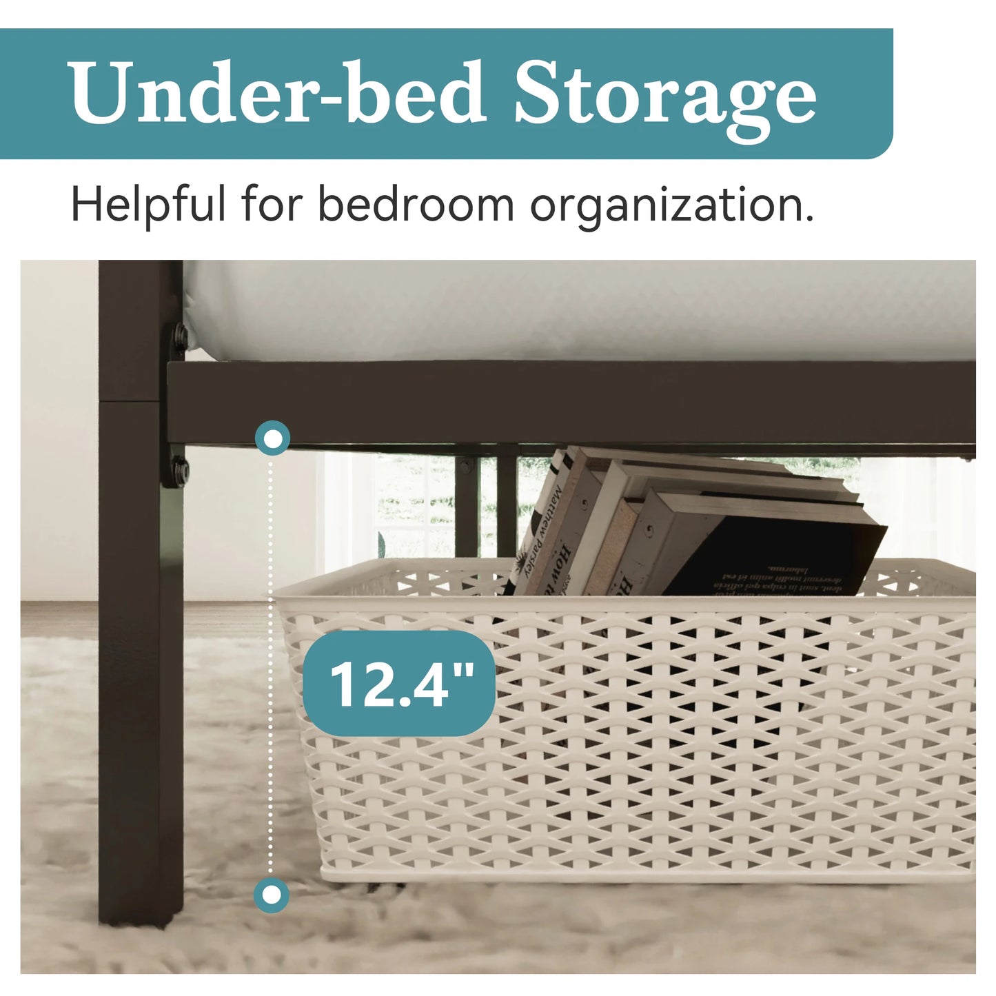 HOOMIC Canopy Bed Frame Enhanced 4 Poster Metal Frame No Box Spring Needed Easy Assembly Minimalist Design - Happy Home Retreat