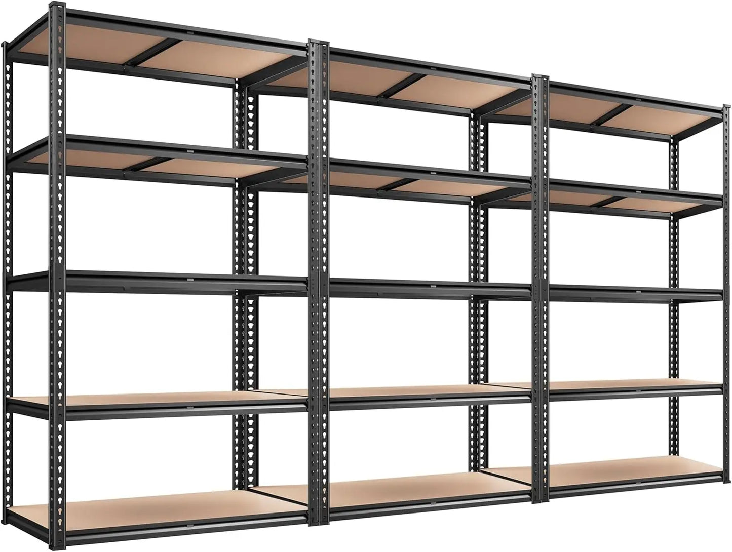 5 Tier Heavy Duty Adjustable Metal Storage Shelves for Garage Basement and Warehouse - Happy Home Retreat