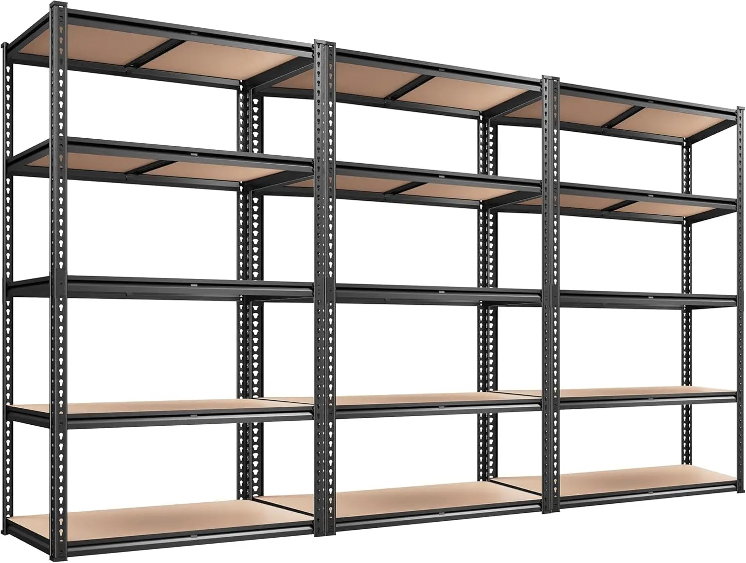 5 Tier Heavy Duty Adjustable Metal Storage Shelves for Garage Basement and Warehouse - Happy Home Retreat