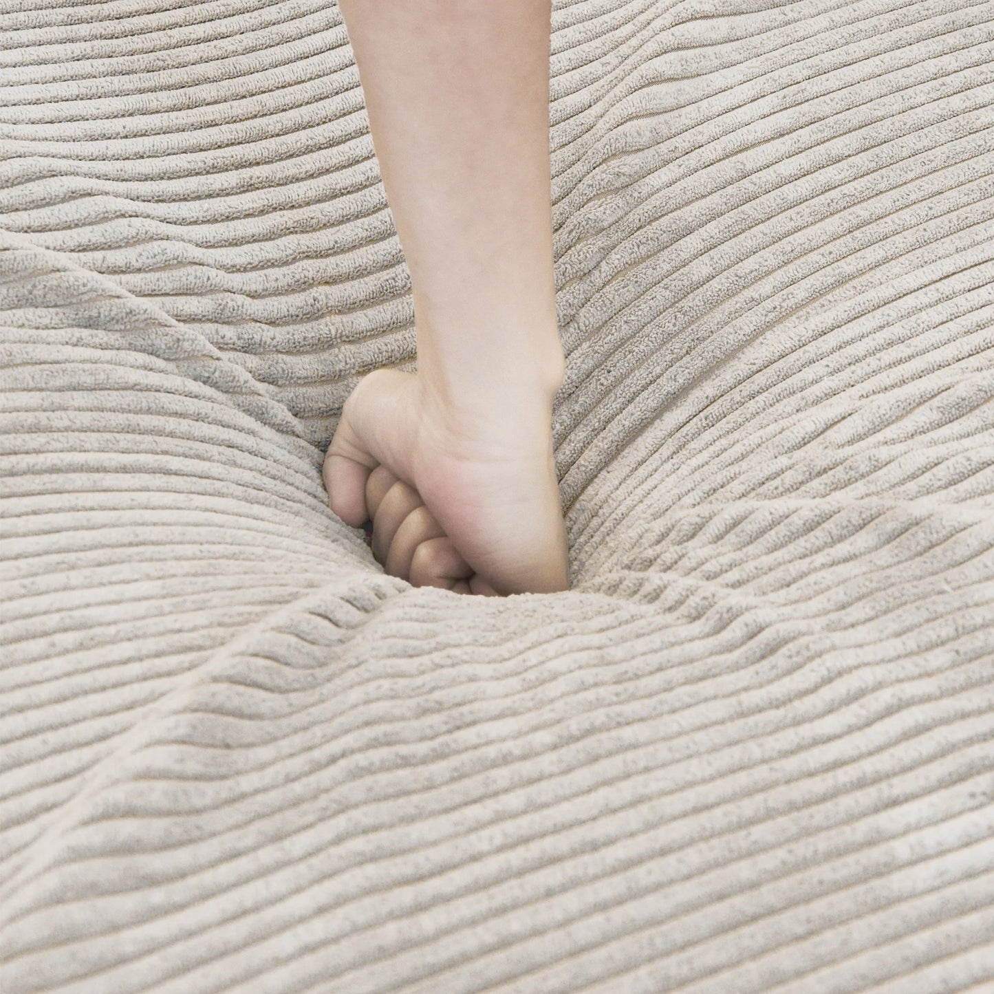 Sdorens 141.73 Inches L Shape Sectional Sofa Corduroy Fabric Couch With Ottoman