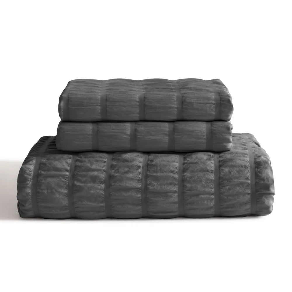 Ntbay 3/2-Piece Ultra Soft and Cozy Textured Seersucker Duvet Cover Set (Not Include Comforter and pillow) - Happy Home Retreat