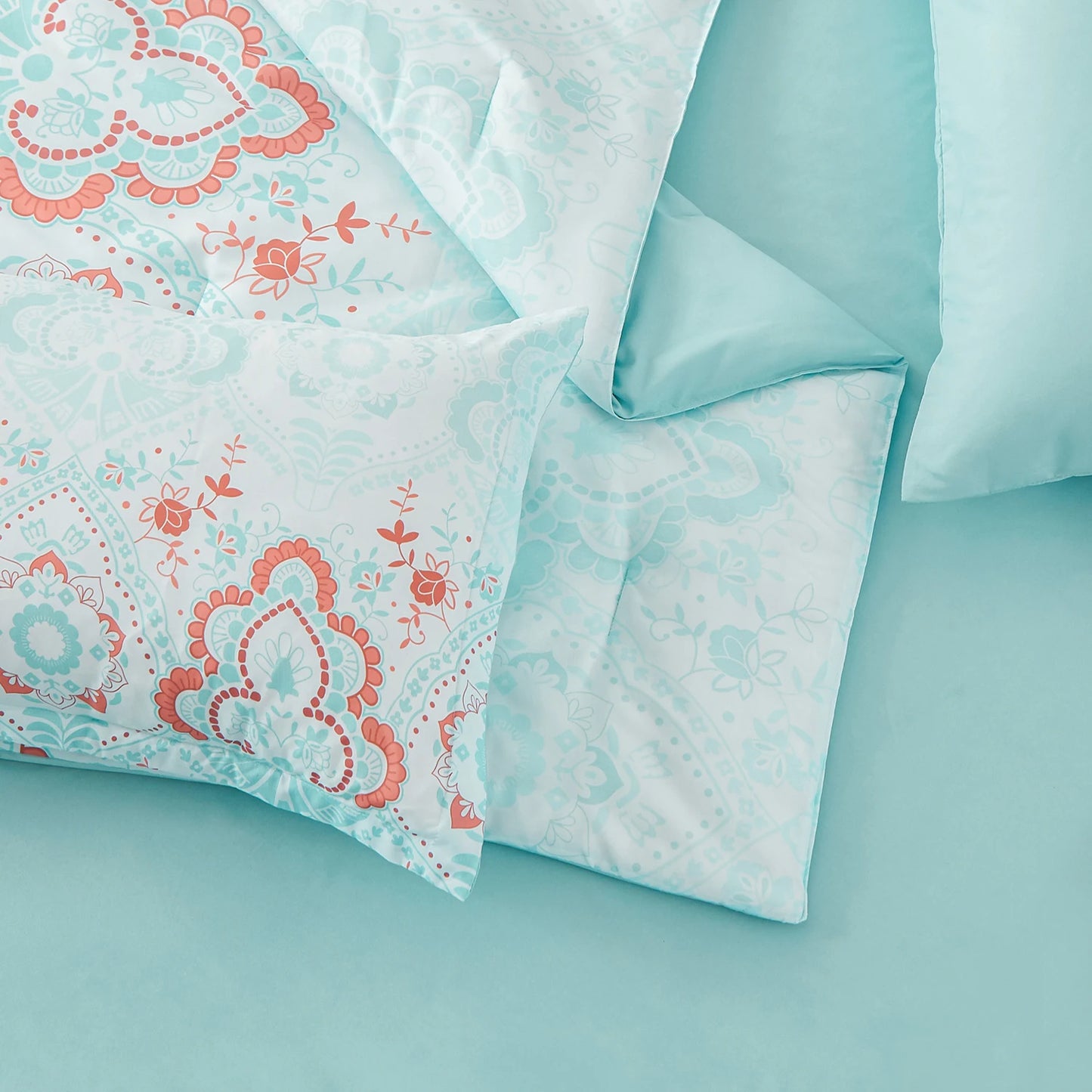 7-Pcs Bohemian print Comforter sets, soft comfort, Bedding Sets, room decor, all-season, Queen/King - Happy Home Retreat