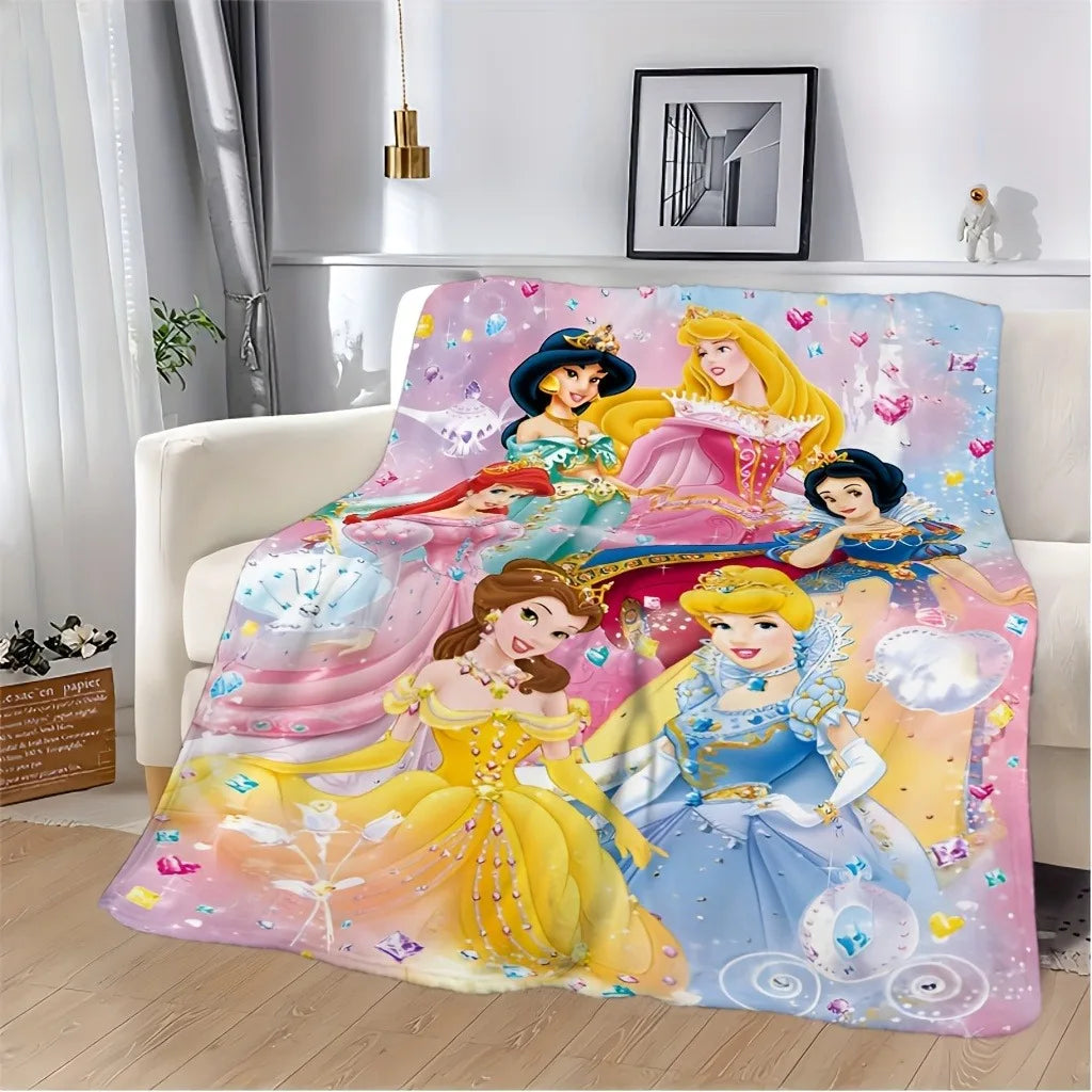 Disney Princess Blanket for Kids Multifunctional Soft Polyester Blanket for Home Outdoor Travel Camping and Naps - Happy Home Retreat