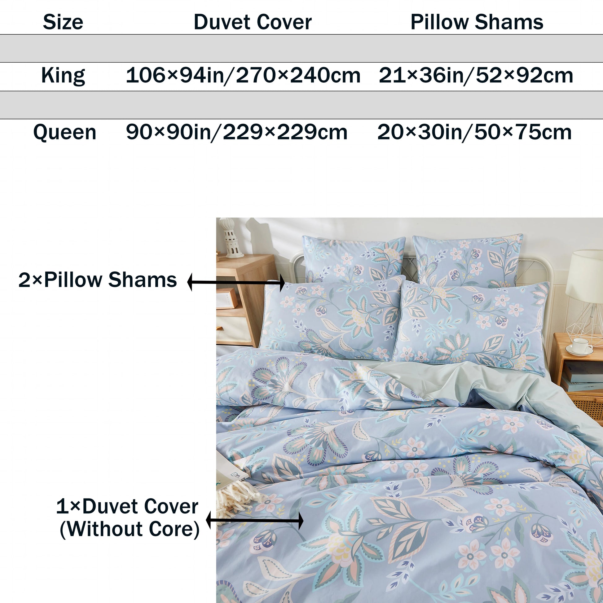 3pcs 600TC 100% Egyptian Cotton Duvet Cover Set, Luxury Boho Paisley Floral, Soft Skin-Friendly (No Inserts) - Happy Home Retreat