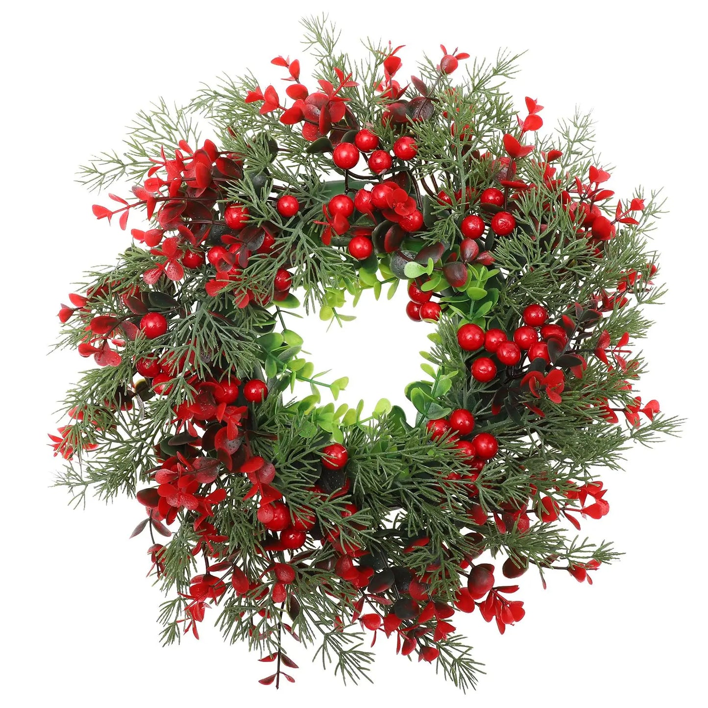 Winter Berry Christmas Wreath Artificial for Door Porch - Happy Home Retreat