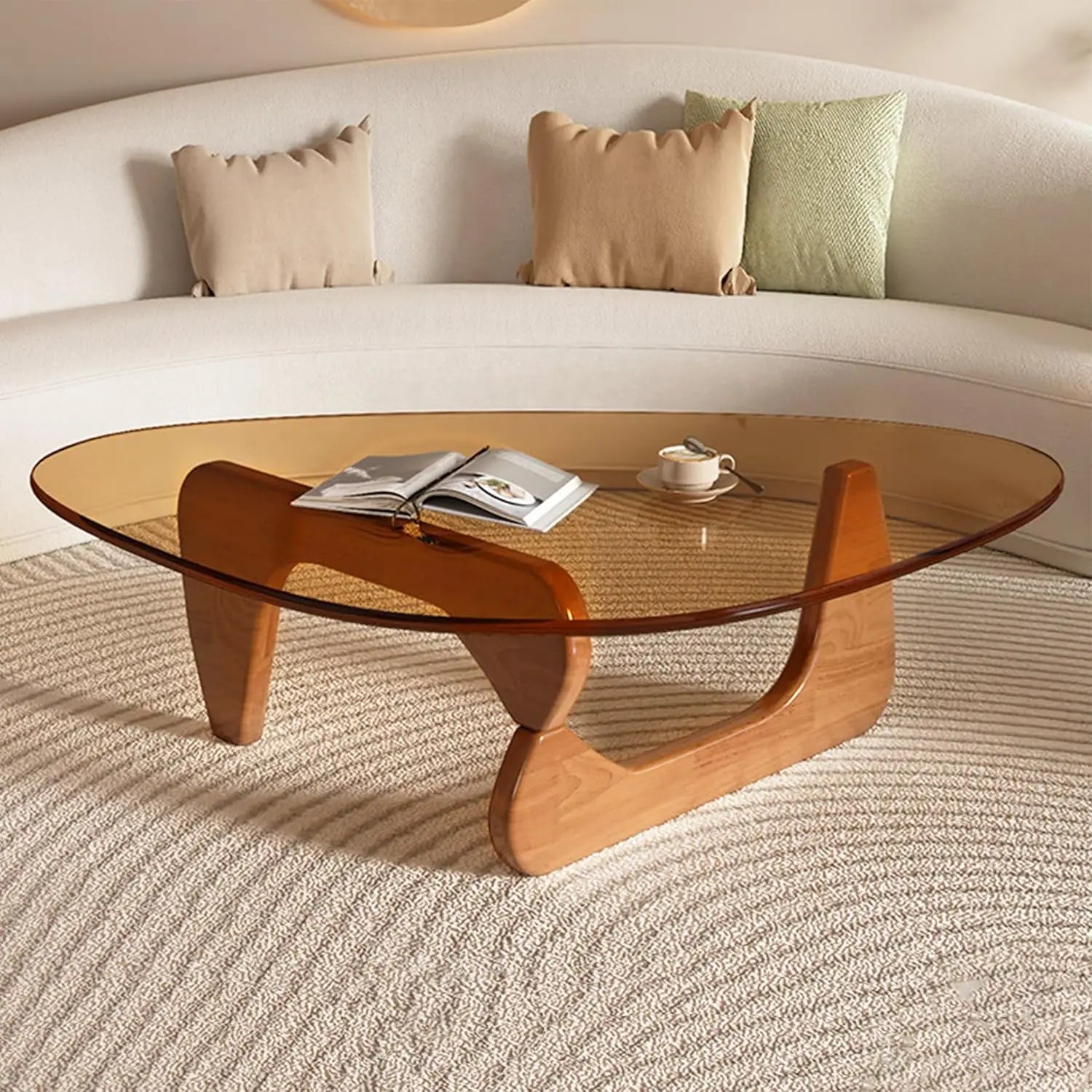 Triangle Glass Coffee Table - Happy Home Retreat