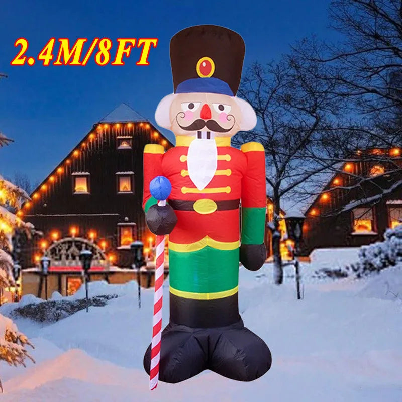 Backpack Santa Claus Inflatable With LED Light 1.8M Outdoor Christmas Decor - Happy Home Retreat