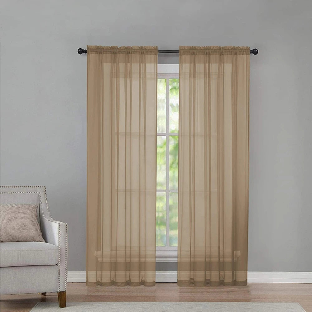 1 Panel Faux Linen Textured Lilac Semi Sheer Curtains for Living Room Kids Room Bedroom Light Filtering Voile Curtain - Happy Home Retreat