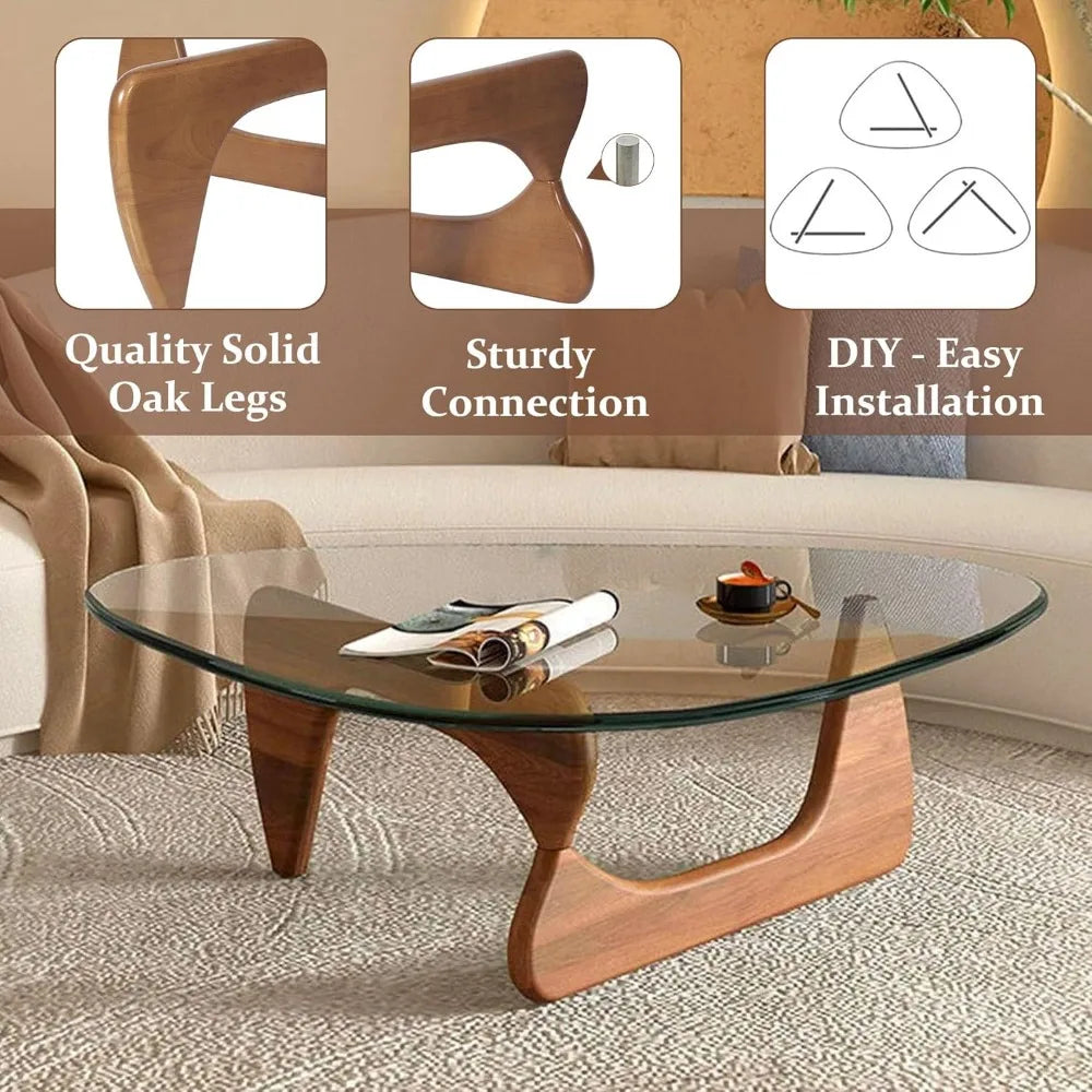 Triangle Glass Coffee Table - Happy Home Retreat