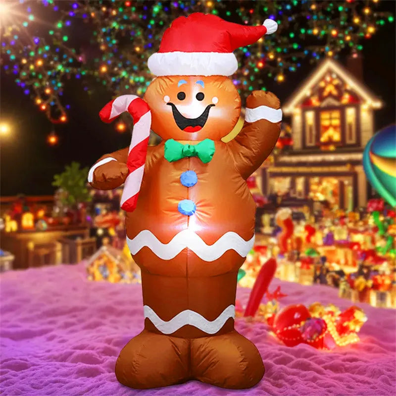 Backpack Santa Claus Inflatable With LED Light 1.8M Outdoor Christmas Decor - Happy Home Retreat