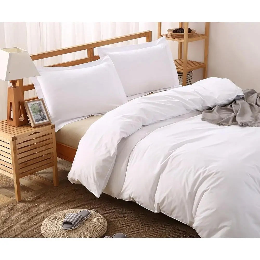 100 Cotton Duvet Cover Set Hidden Zipper Closure Ultra Soft Breathable Durable Queen Full Comforter Cover with Pillow Shams - Happy Home Retreat