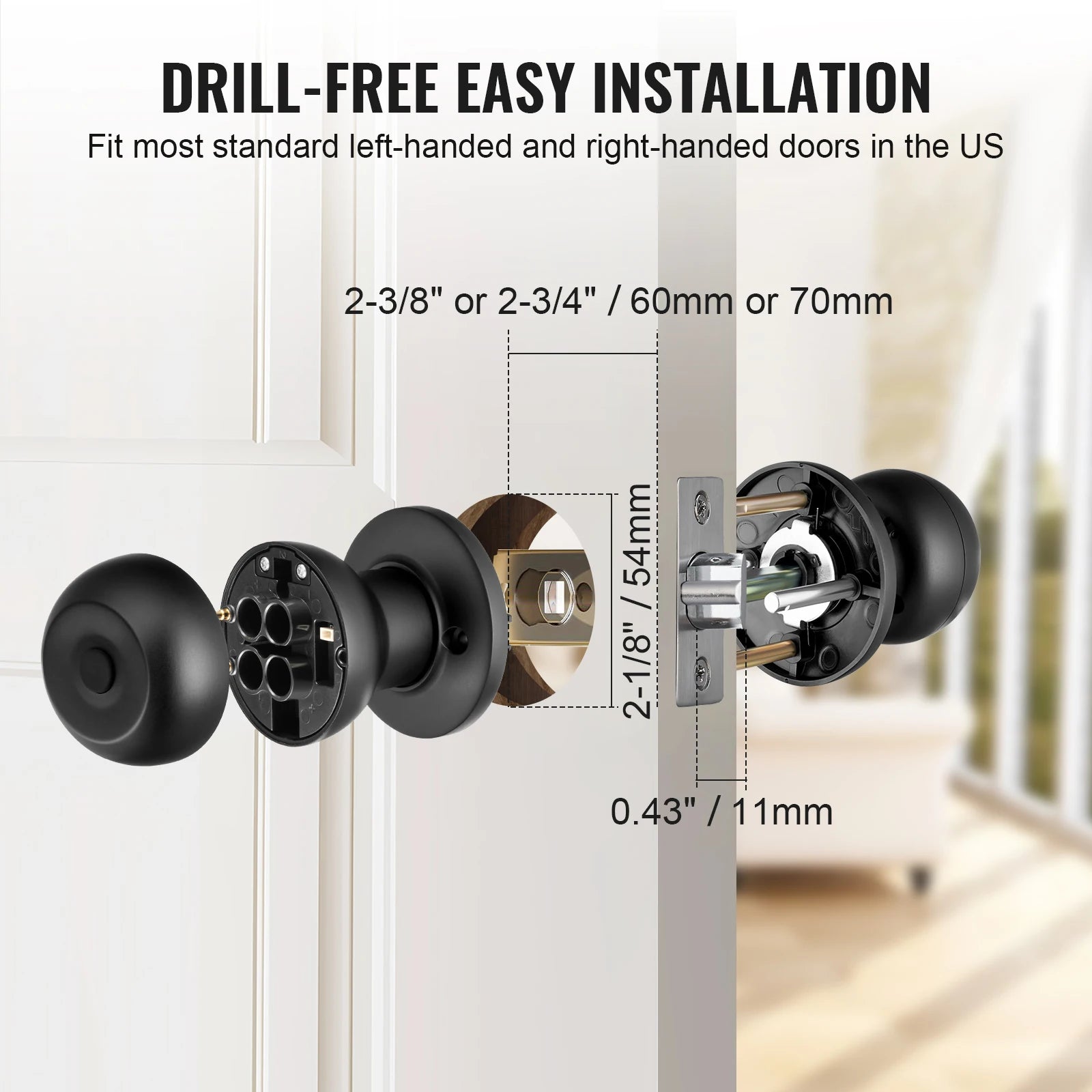 Vevor Smart Door Knob Biometric Door Lock Bluetooth Smart Lock Fingerprint Access with App Control Easy Installation - Happy Home Retreat