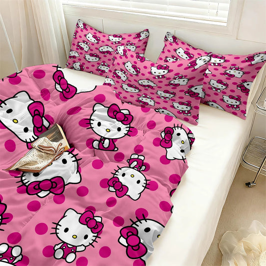 Sanrio Hello Kitty Minimalist Quilt Cover 1.8m Lightweight Polyester Cotton