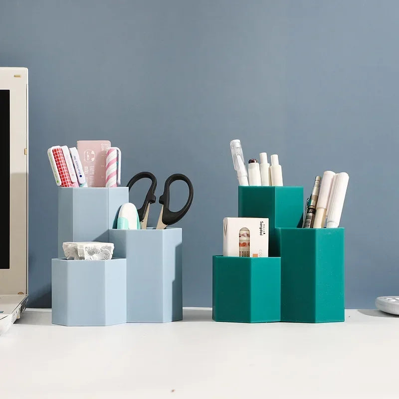 Large Capacity Desk Pen Holder Pencil Makeup Storage Box Desktop Organizer Stand Case School Office Stationery - Happy Home Retreat