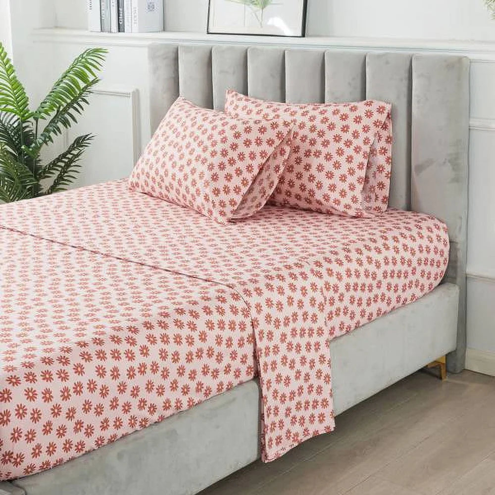 7 Piece Reversible Bed in a Bag Comforter Set with Hypoallergenic Soft Polyester Sheets for Kids Teens and Adults with Storage Bag - Happy Home Retreat