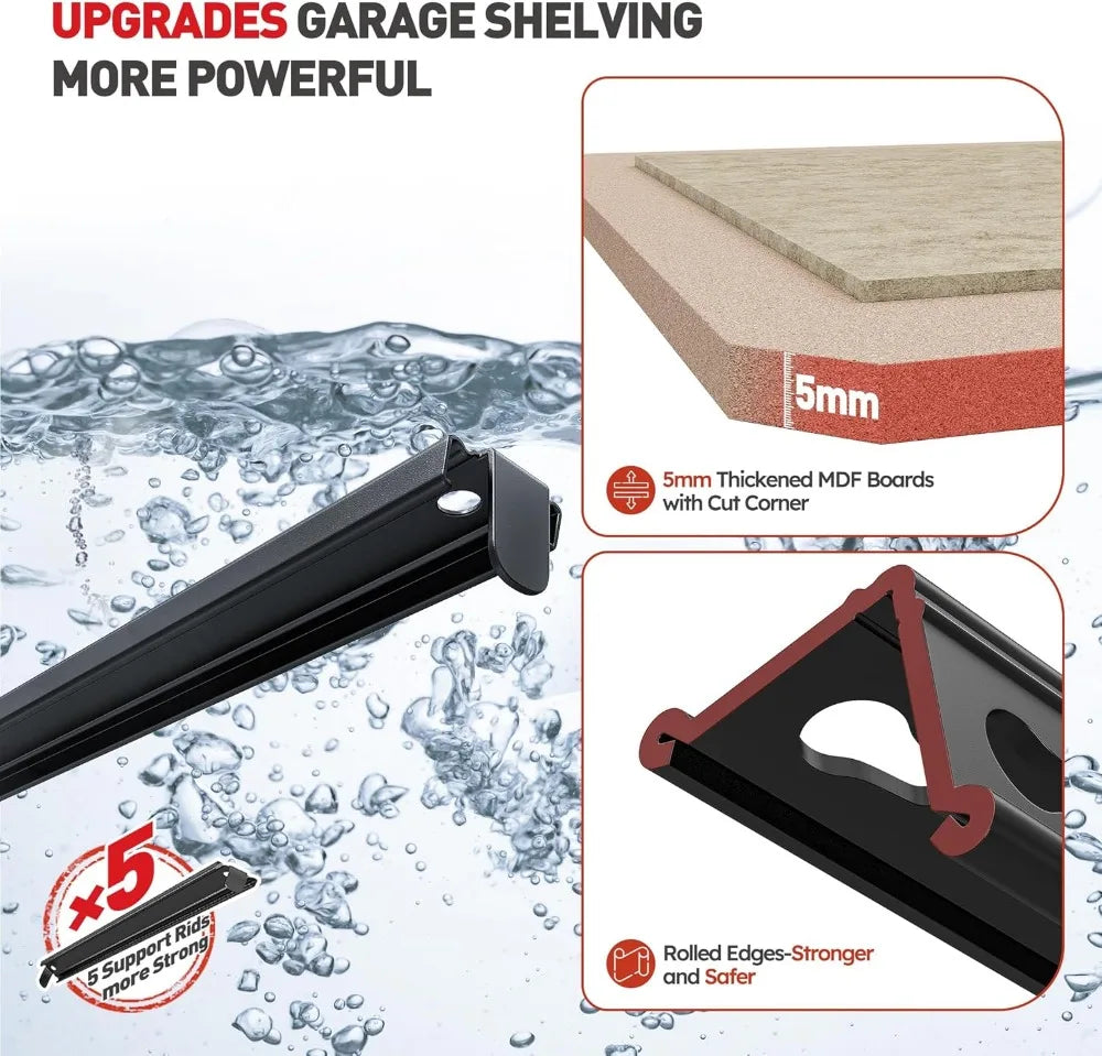 5 Tier Heavy Duty Adjustable Metal Storage Shelves for Garage Basement and Warehouse - Happy Home Retreat