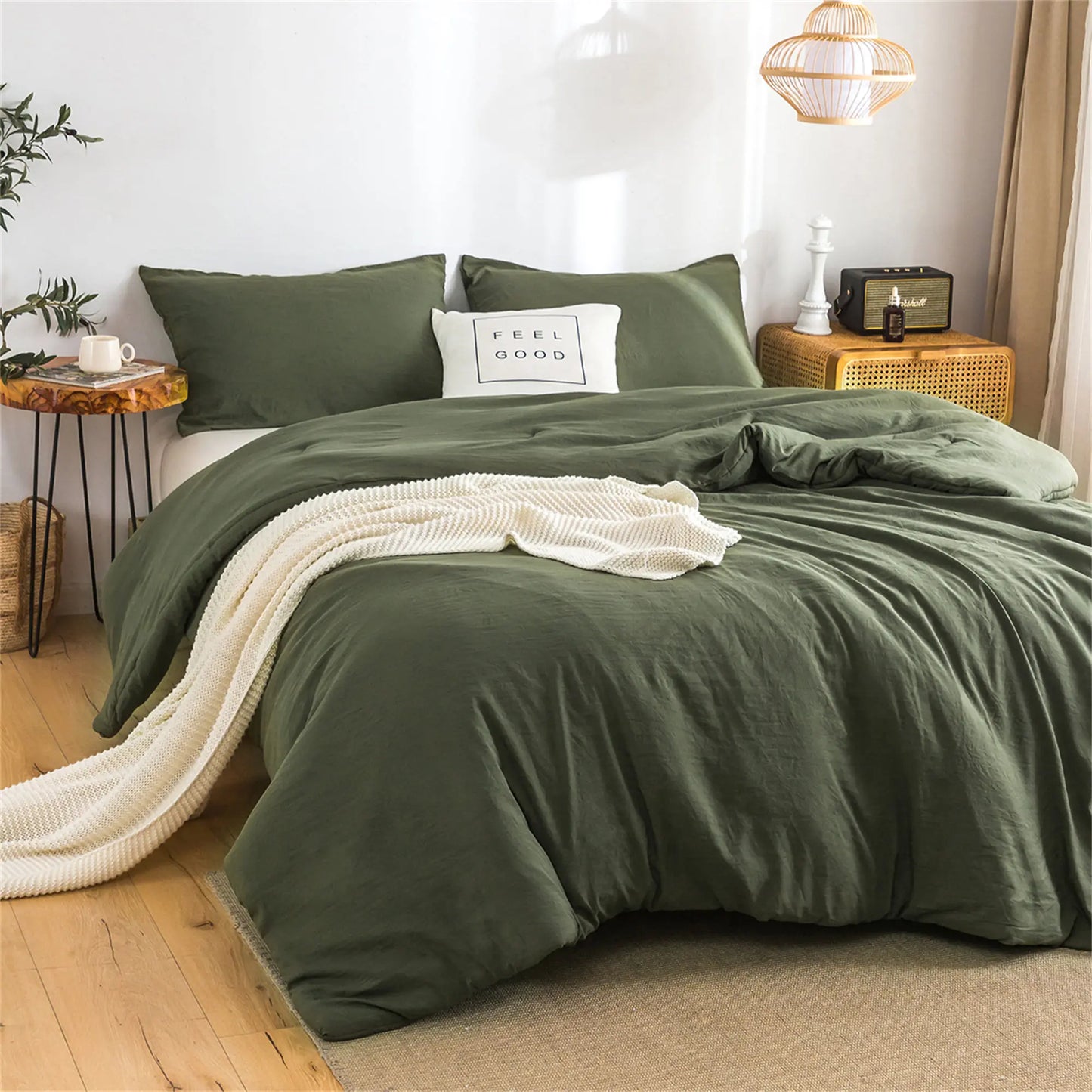 Soft Reversible Washable Bedding Comforter Sets ,Luxury Fluffy Microfiber Skin-friendly Comforter for All Season - Happy Home Retreat