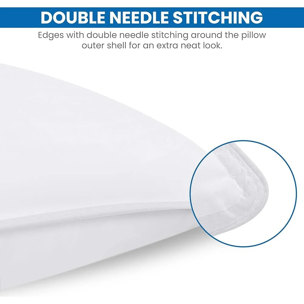 Queen Size Bed Pillows Set of 2 Soft Cooling Microfiber Hotel Style Ideal for Side Back and Stomach Sleepers - Happy Home Retreat