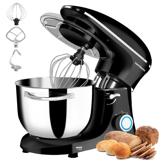 6Qt Electric Food Stand Mixer,660W,6-Speeds Tilt-Head Dough Mixers with Dishwasher-Safe Dough Hook & Wire Whip & Beater - Happy Home Retreat