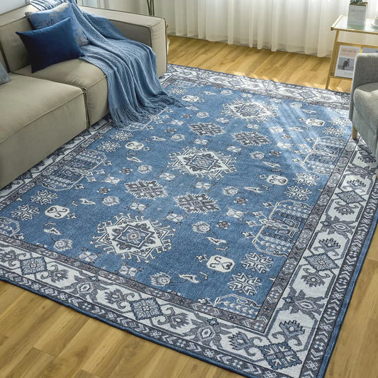 Machine Washable Area Rug for Living Room Bedroom Farmhouse Home/Office Decor,Carpet Vintage Style Ultra-Soft with Non-Slip - Happy Home Retreat