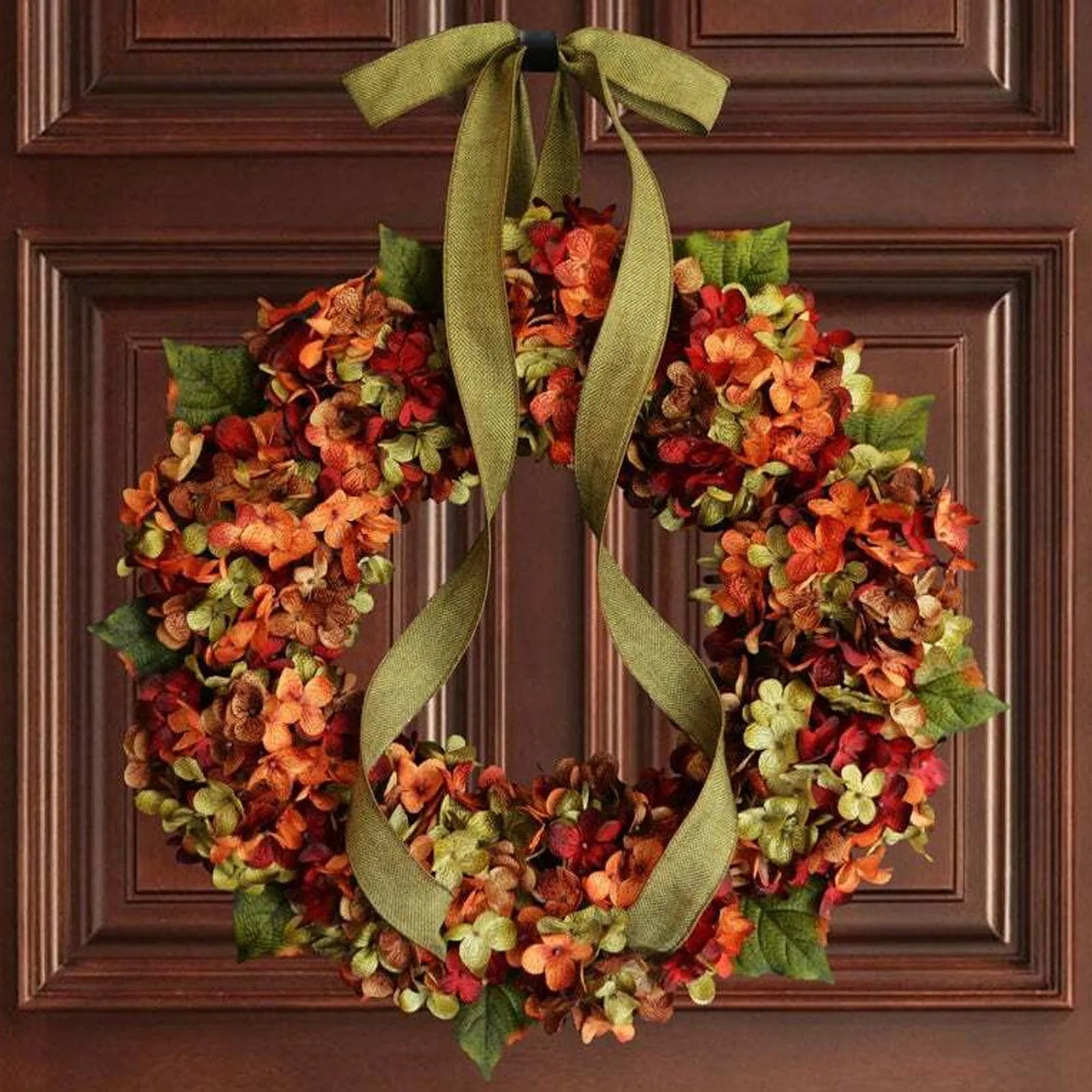 Autumn Wreath Farmhouse Harvest Pumpkin Front Door Decor - Happy Home Retreat