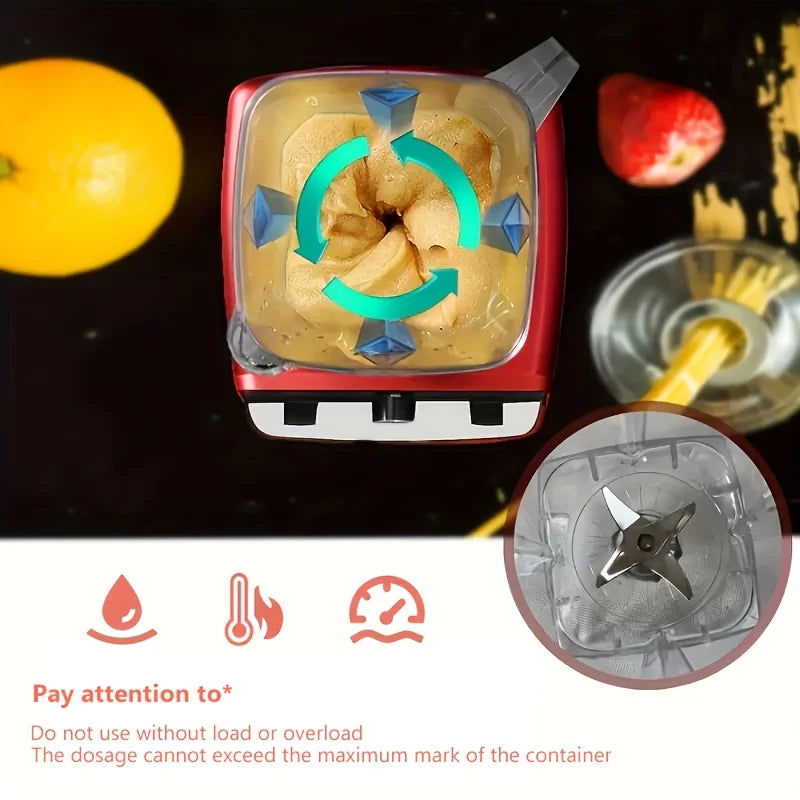 C010-Red RV Kitchen Blender with Wall Breaker, 110V-130V, PP Material, Multifunctional Food Processor, Ice Crusher, Grinder for - Happy Home Retreat
